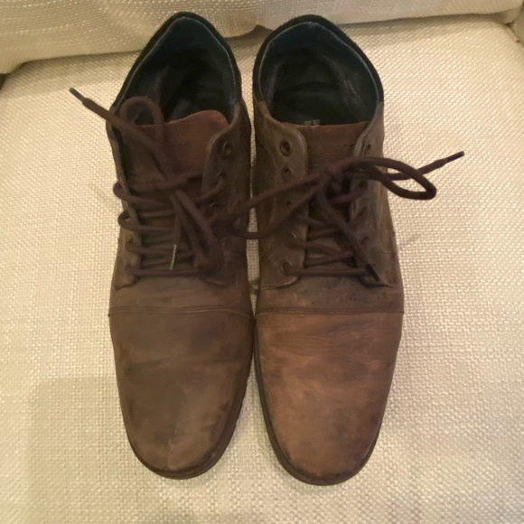 Bull Boxer Mens Brown Leather Distressed Tie Shoes /Size 8 / Caprysos - Picture 12 of 15